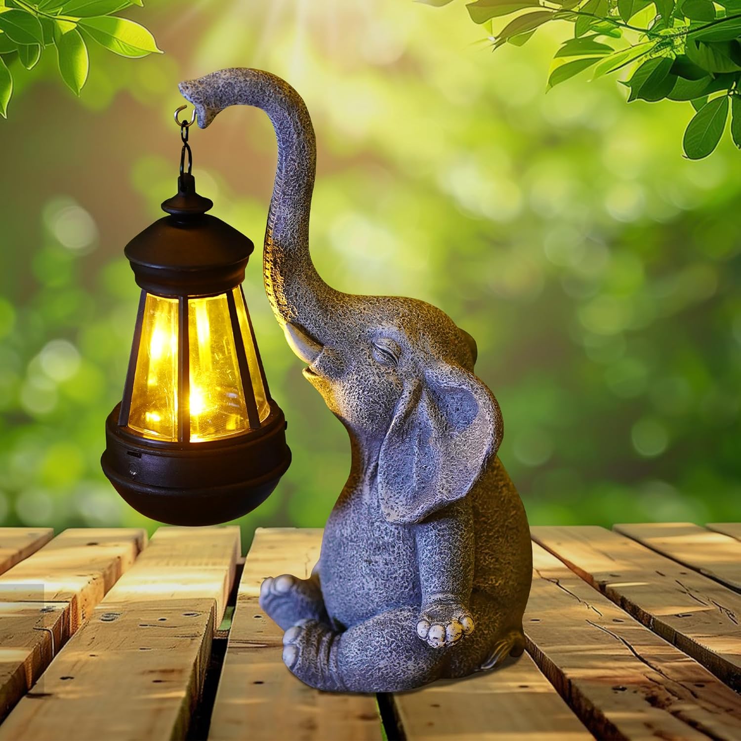 Smart Garden Ornaments - Estátua de Elefante de Resina com