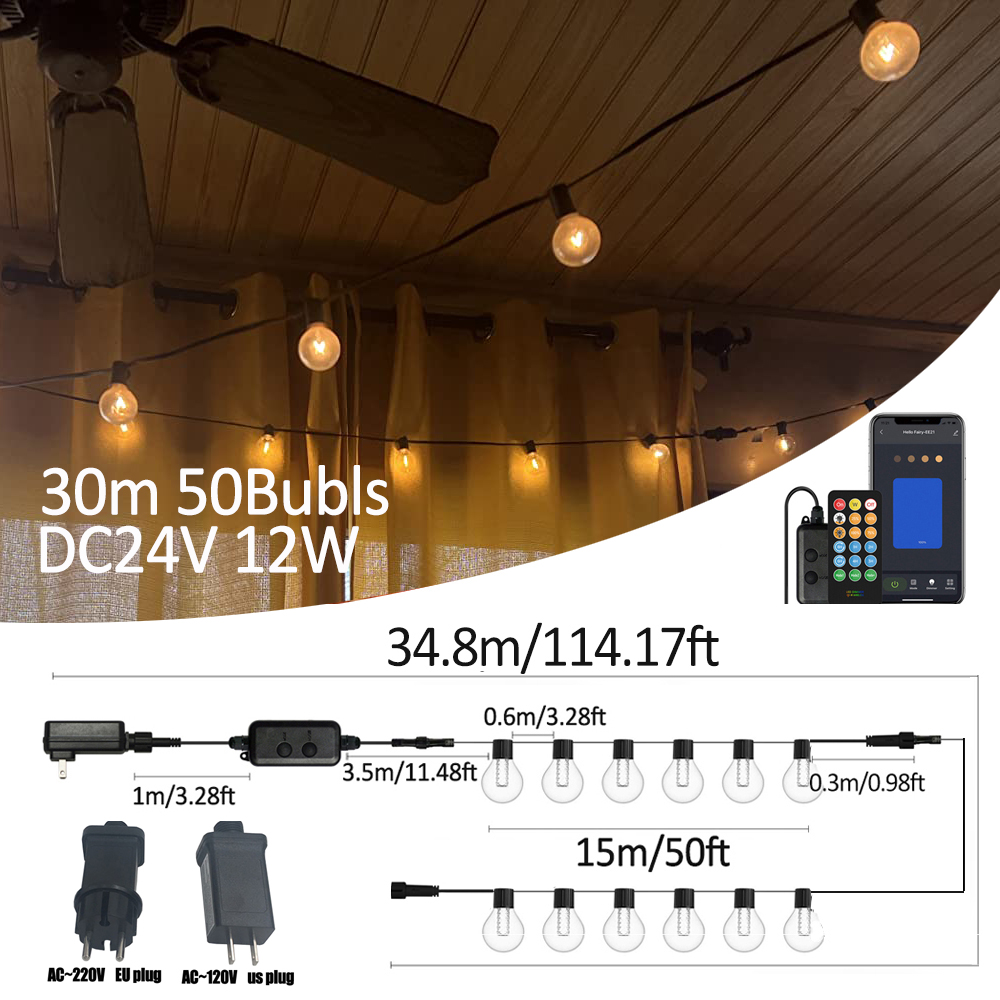 Smart Garden Light Controller - Luzes LED Inteligentes G40 para Exterior,