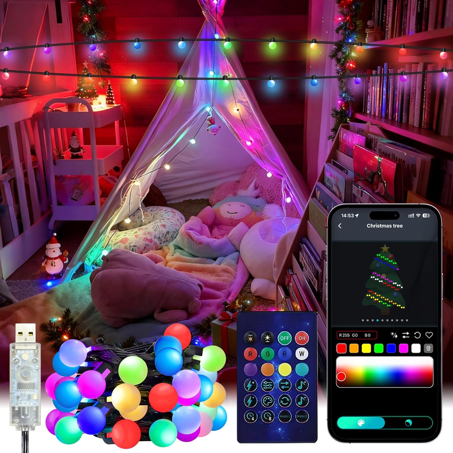Smart Garden Light Controller - Luzes de corda globo inteligente 5/10m