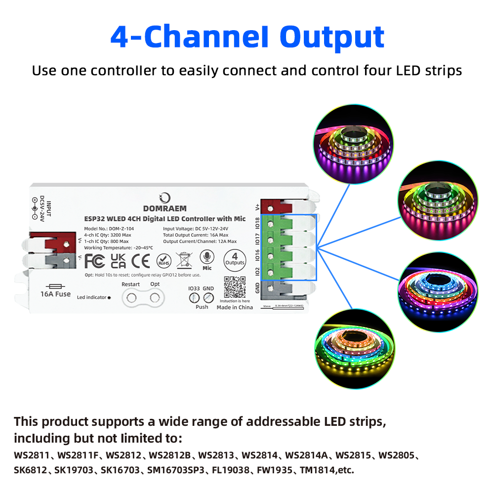 Controlador DOMRAEM ESP32 WLED - Smart Garden Light Controller avaliação e preço