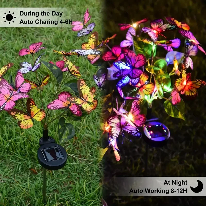 Solar led borboleta luzes do j - Smart Garden Ornaments avaliação e preço