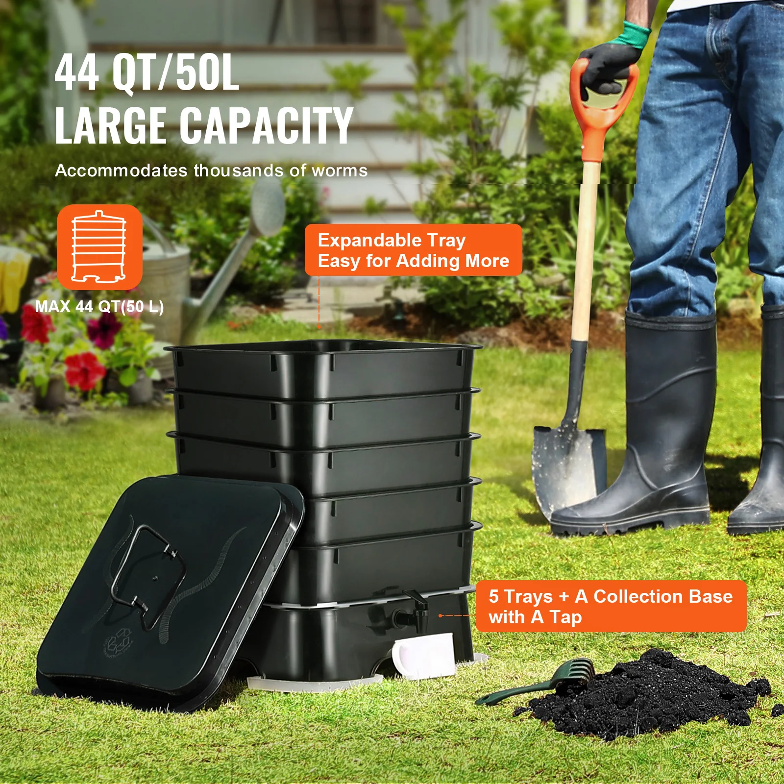 Pote de composto de minhoca co - Composting Kit Indoor avaliação e preço